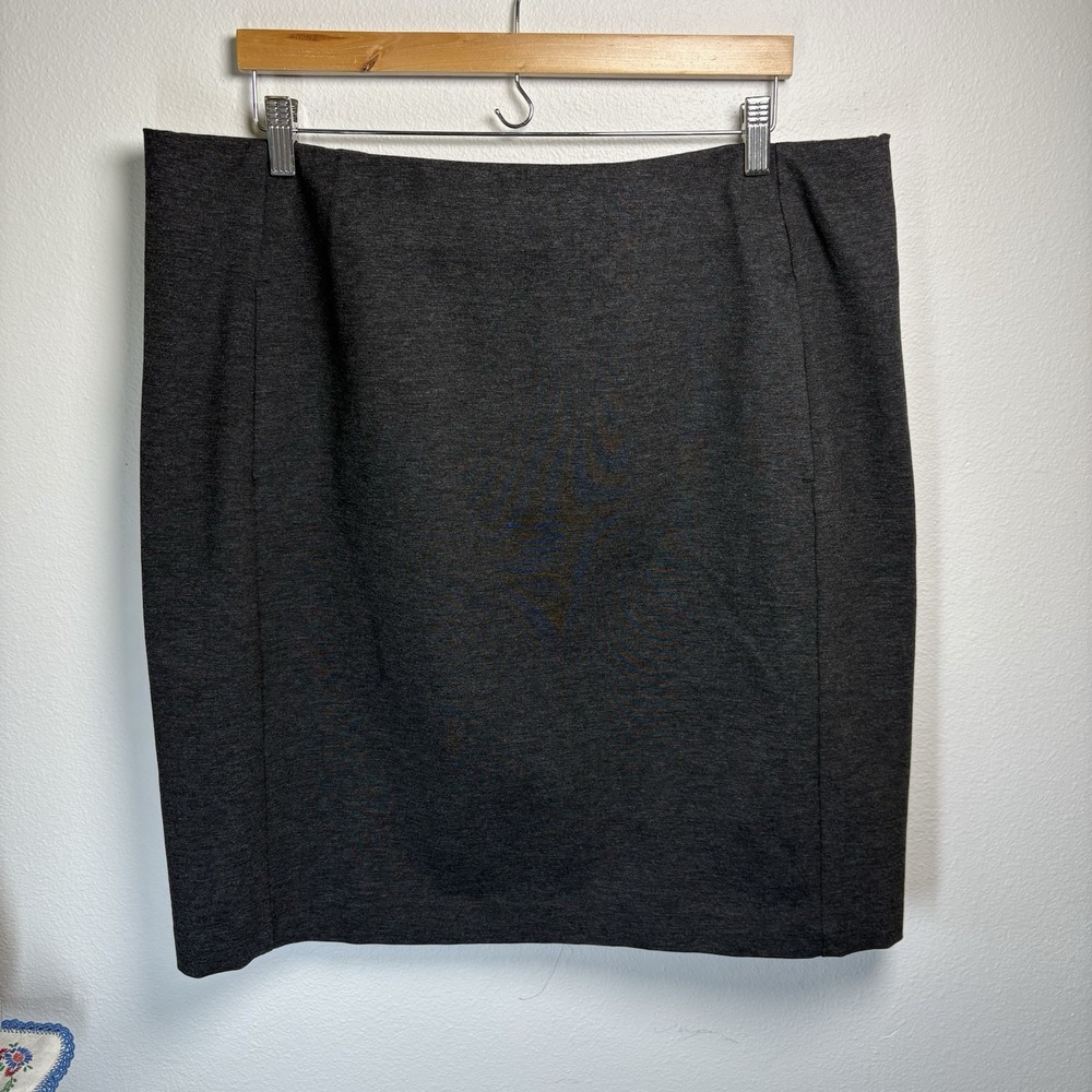 NWT J Jill Women XL Grey Pencil Skirt Office Professional Ponte Rayon Spandex